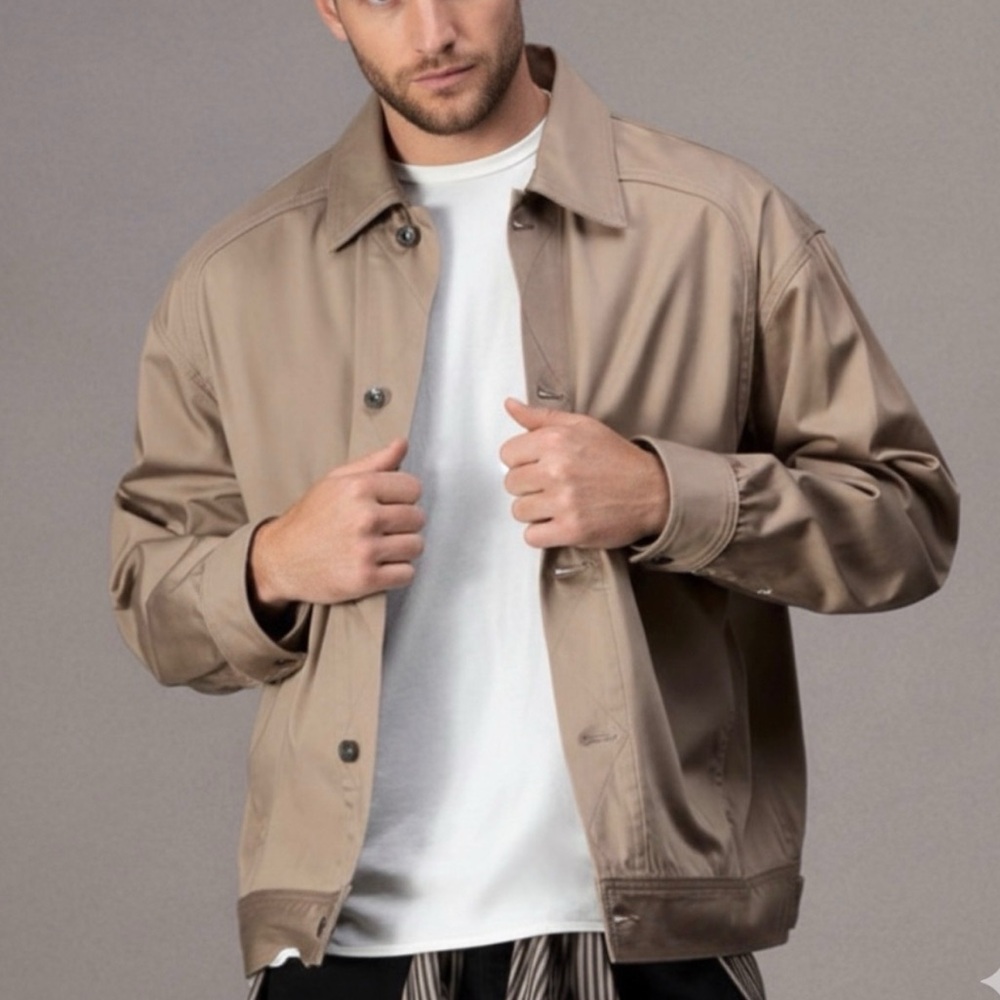 rag & bone Men's Lightweight Tan Shirt Jacket